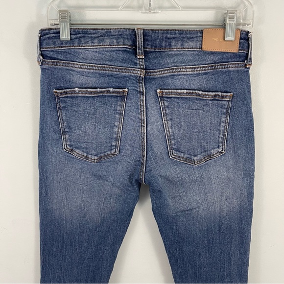 Zara Mid Rise Skinny Jeans Ankle Raw Hem Shark Bite Hem Distressed US 8 - Picture 15 of 16